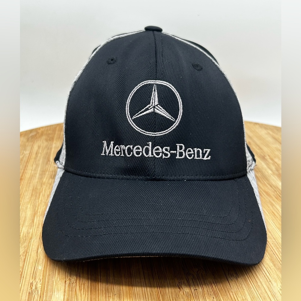 Vintage Mercedes Benz Hat Cap Black Motorsports OSFA. Preowned.